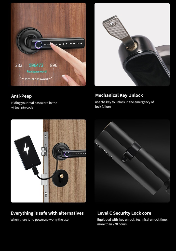 Serrure intelligente avec poignée avec empreinte (tuya).webp